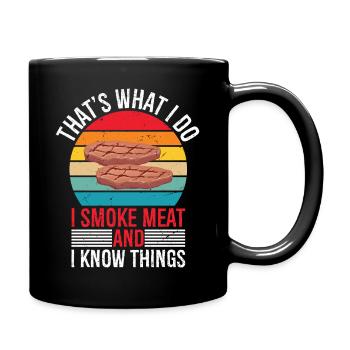 Funny Pitmaster I Smoke Meat BBQ Smoker Grill  - Tasse einfarbig - Schwarz - Rechts