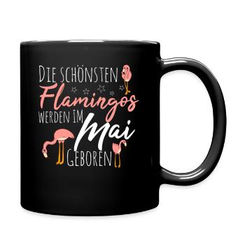 May Birthday Flamingo Saying Funny - Full Colour Mug - black - Right