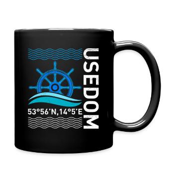 Insel USEDOM Ostsee Usedom Urlaub Lustiges - Tasse einfarbig - Schwarz - Rechts