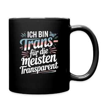 I'm trans for most transparent trans - Full Colour Mug - black - Right