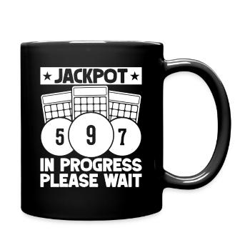 Bingo Player Jackpot In Progress Please Wait Bingo - Full Colour Mug - black - Right