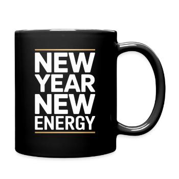 New Year New Energy Typography - Full Colour Mug - black - Right
