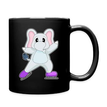 Elefant Eislaufen Schlittschuhe Wintersport - Full Colour Mug - black - Right
