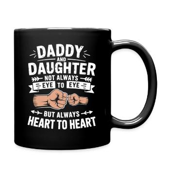 Father and daughter: heart connection - Full Colour Mug - black - Right