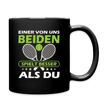 Joueur de tennis offre des tenues de paroles de tennis - Mug uni - noir - Droite