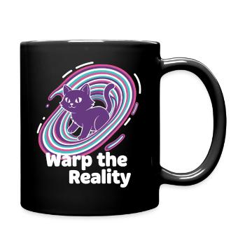 Purple Cat Portal Swirl - Full Colour Mug - black - Right