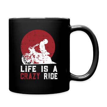 Life is a crazy ride - Full Colour Mug - black - Right