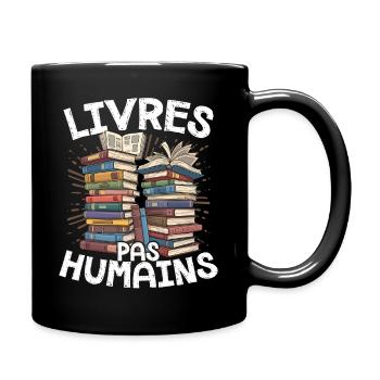 Bücher, Überlegen Den Menschen, Lustig Für Leser I - Tasse einfarbig - Schwarz - Rechts