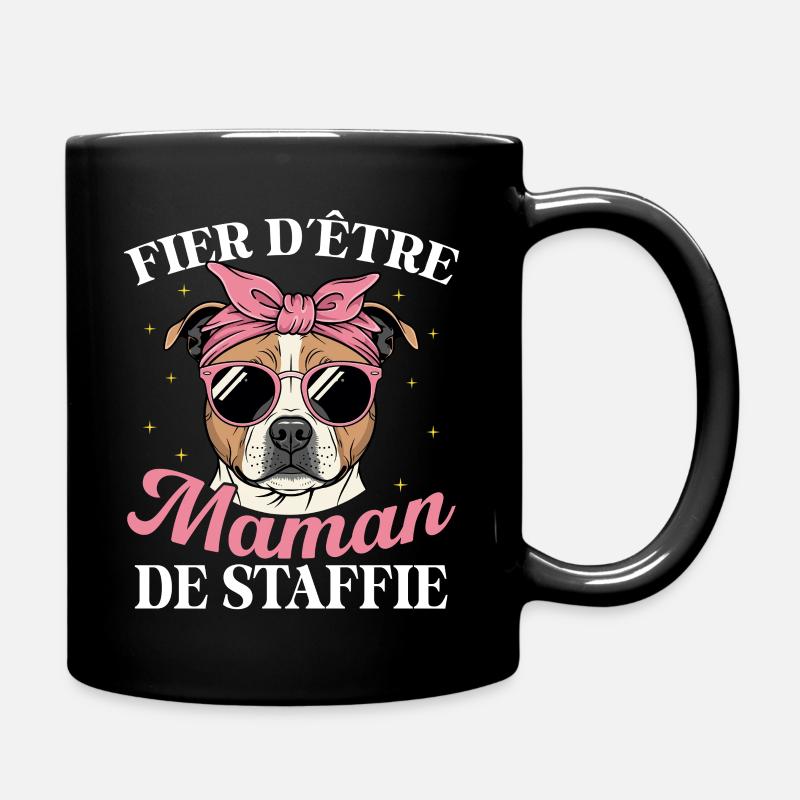 Fière d’être la mère du chien Staffie - Mug uni - noir