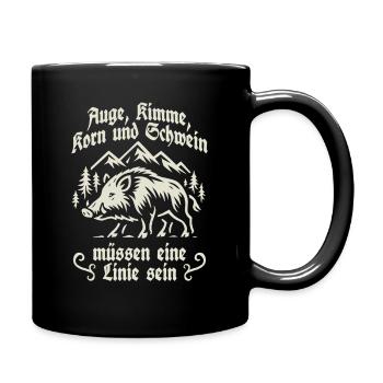 Œil Rear Sight Grain et Porc - Chasse - Chasseur - Mug uni - noir - Droite