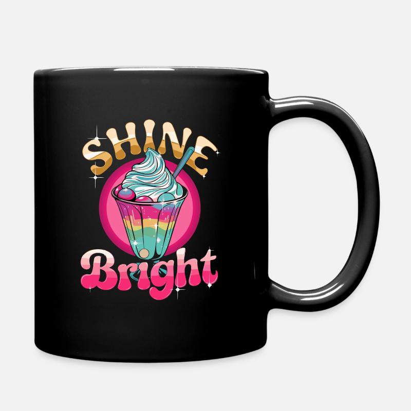  Shine Bright Bunter Eisbecher Regenbogen Dessert - Tasse einfarbig - Schwarz