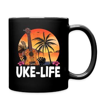 Vie au ukulélé hawaïen uke uke - Mug uni - noir - Droite