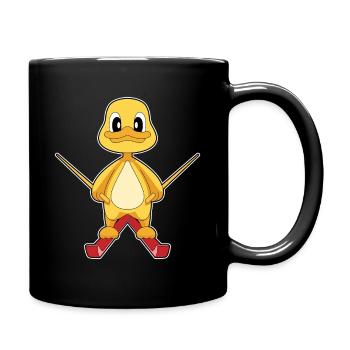 Duck Skier Ski Winter Sports - Full Colour Mug - black - Right