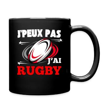 I can't I have rugby fan supporter France gift - Full Colour Mug - black - Right