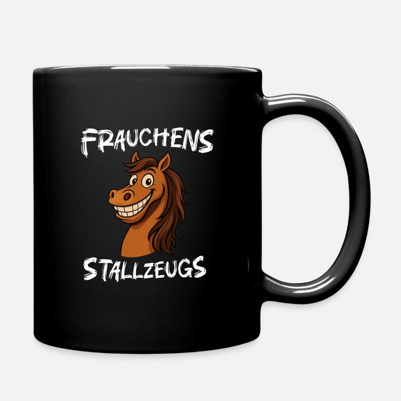 Mistress's Stable Stuff Cartoon Horse - Full Colour Mug - black