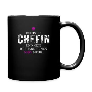 Chefin Spruch Kein Nerv Mehr - Full Colour Mug - black - Right