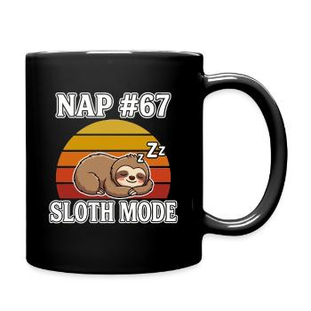 Faultier Nickerchen 67 Meme Slang Sloth Mode - Tasse einfarbig - Schwarz - Rechts