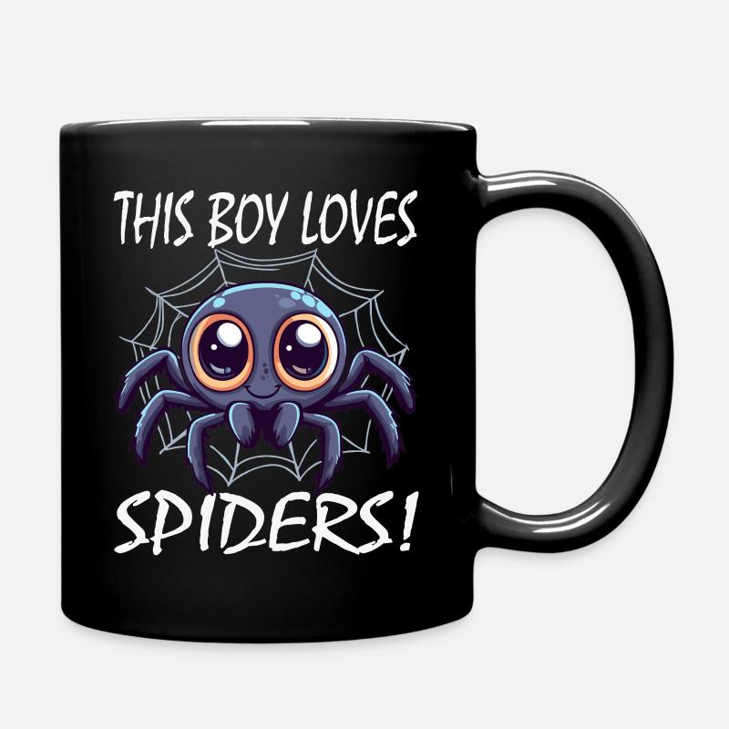This Boy Loves Spiders - Tasse einfarbig - Schwarz