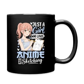 Juste une fille qui aime l’anime et le dessin - Mug uni - noir - Droite