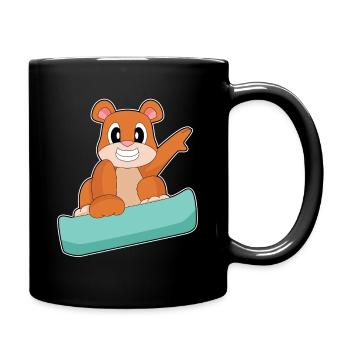 Bear Snowboarder Snowboard Winter Sports - Full Colour Mug - black - Right