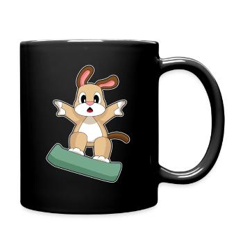 Hund Snowboarder Snowboard Wintersport - Tasse einfarbig - Schwarz - Rechts
