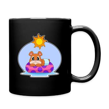 Ours natation anneau de natation été - Mug uni - noir - Droite