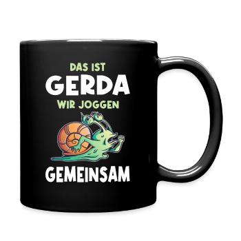 Joggen Geschenk Jogger Laufsport Sport Fitness - Tasse einfarbig - Schwarz - Rechts