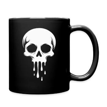 Totenkopf Halloween Grusel Melting Skull - Tasse einfarbig - Schwarz - Rechts