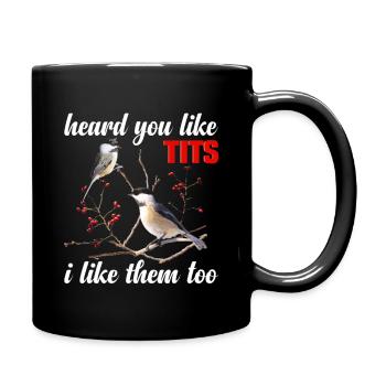 Chickadee Lover Stuffed Animal Birdwatcher Birder - Full Colour Mug - black - Right