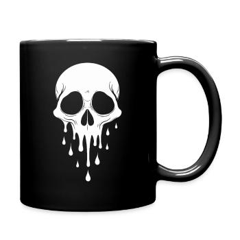 Totenkopf Halloween Grusel Melting Skull - Tasse einfarbig - Schwarz - Rechts