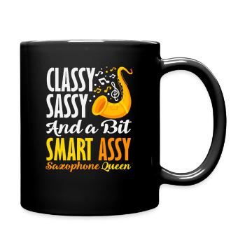 Elegant Sassy Saxophone Saxophonist Queen Women - Full Colour Mug - black - Right
