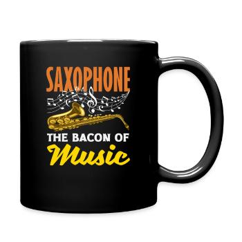 Saxophone Saxophonist The bacon of music - Full Colour Mug - black - Right