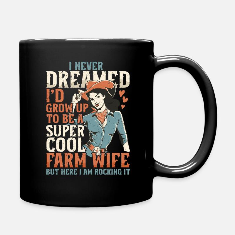Ehefrau eines Bauern Mutter - Tasse einfarbig - Schwarz