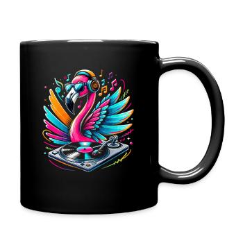 DJ Flamingo avec casque et platine - Mug uni - noir - Droite