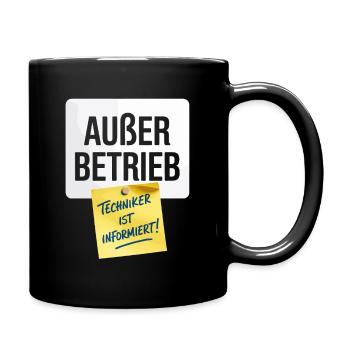 Technicien hors service informe le bureau des paresseux - Mug uni - noir - Droite