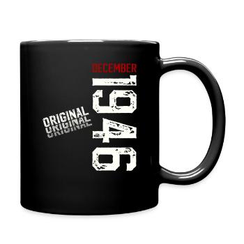 79. Geburtstag Original Dezember Jahrgang 1946 - Tasse einfarbig - Schwarz - Rechts