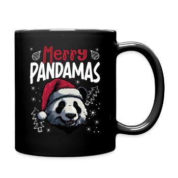 Motif de Noël drôle de panda joyeux Pandamas - Mug uni - noir - Droite
