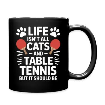 Dicton de tennis de table, blague de chat, cadeau de tennis de table - Mug uni - noir - Droite
