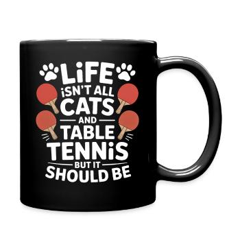 Dicton de tennis de table, blague de chat, cadeau de tennis de table - Mug uni - noir - Droite