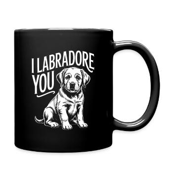 Ich Labrador, du Welpe entwirfst - Tasse einfarbig - Schwarz - Rechts