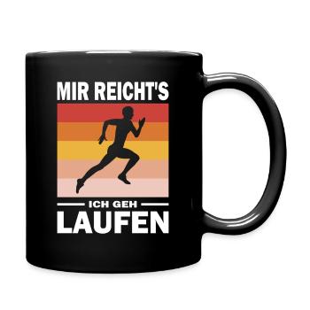 Joggen Geschenk Jogger Laufsport Sport Fitness - Tasse einfarbig - Schwarz - Rechts