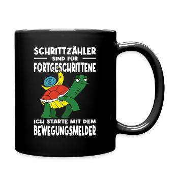 Joggen Geschenk Jogger Laufsport Sport Fitness - Tasse einfarbig - Schwarz - Rechts