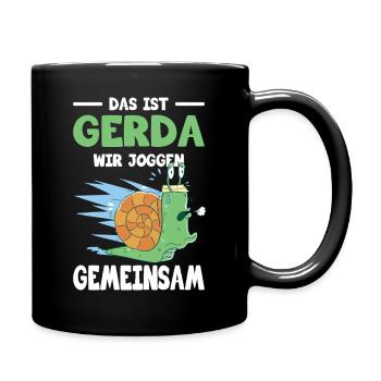 Joggen Geschenk Jogger Laufsport Sport Fitness - Tasse einfarbig - Schwarz - Rechts