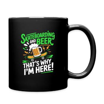 Lustiges Skateboard-Bier – Cooler Skater, der trinkt - Tasse einfarbig - Schwarz - Rechts