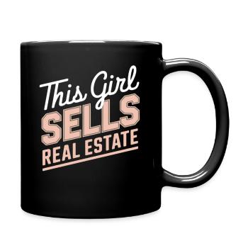 This Girl Sells Real Estate - Full Colour Mug - black - Right