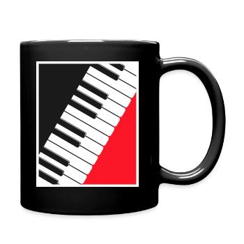 Piano Keyboard Poster Art - Full Colour Mug - black - Right