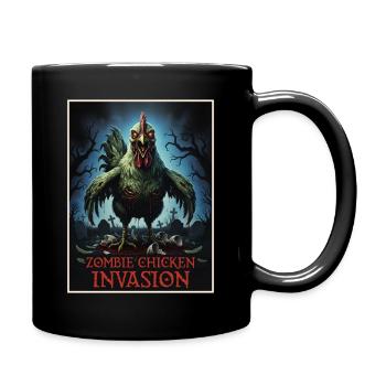 Invasion du poulet zombie - Mug uni - noir - Droite