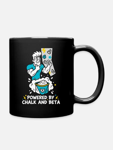 Angetrieben von Kreide- und Beta-Kletterspaß - Tasse einfarbig - Schwarz