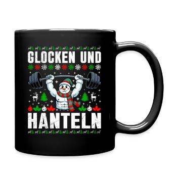 Christmas BELLS AND DUMBBELLS Fun - Full Colour Mug - black - Right