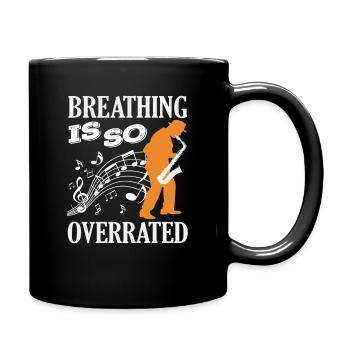 Breath Saxophone Saxophonist Musical Instrument - Full Colour Mug - black - Right